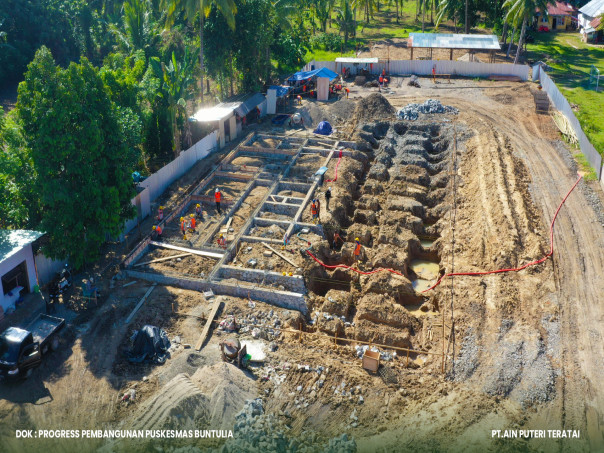 Progress Pekerjaan Konstruksi Pembangunan Puskesmas Buntulia.